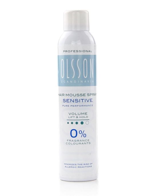 Allergy-friendly hair mousse for those with sensitivities. Most loved product in the Olsson Haircare collection. Suitable for Asthma sufferers. Fragrance-free styling!